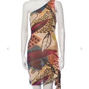 Alexis One-Shoulder Dress with Bold Patterns